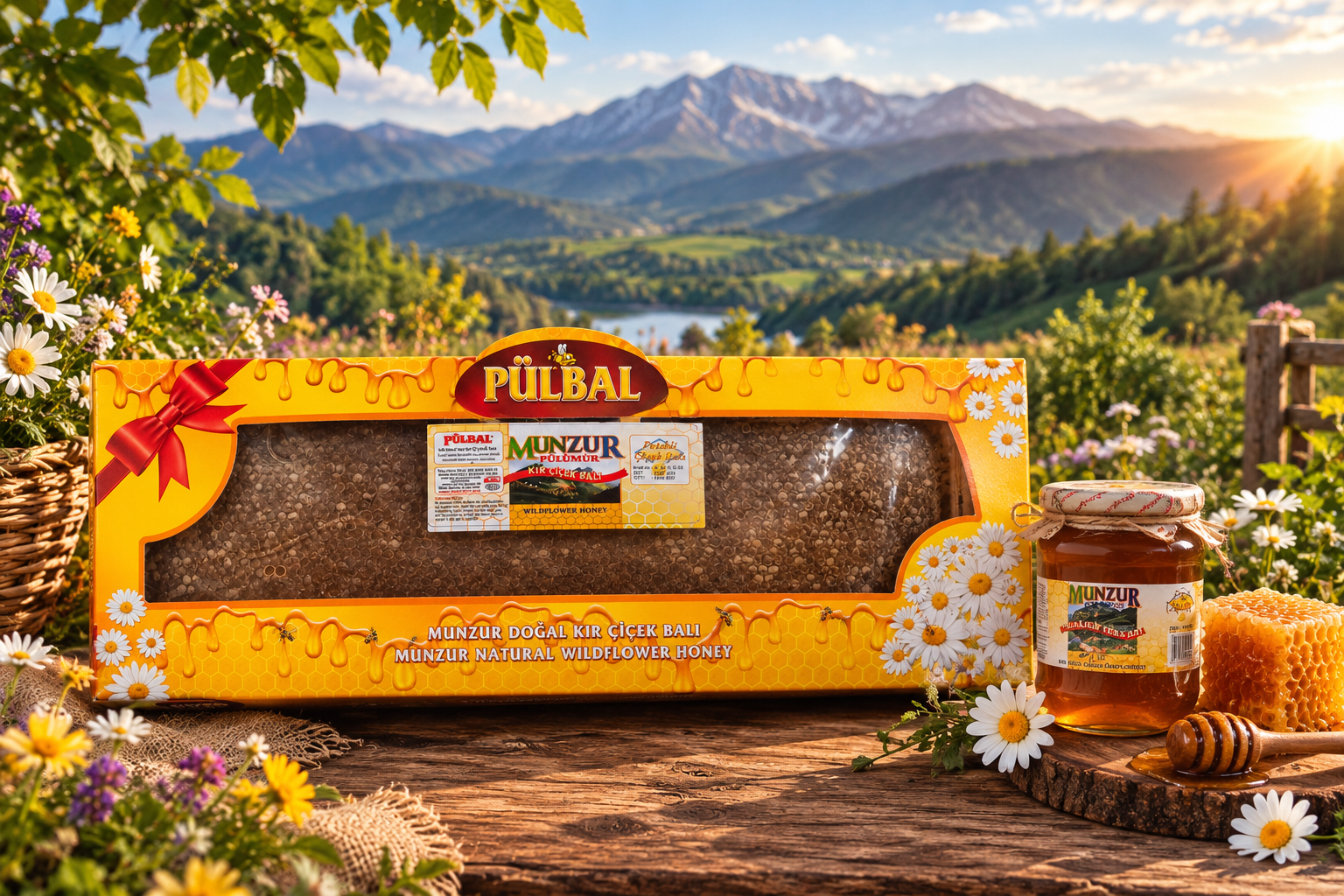 Munzur Kır Çiçek Balı Küçük Petek 2 Kg